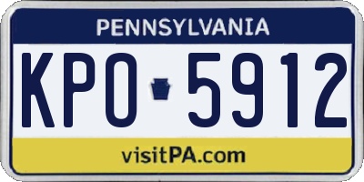 PA license plate KPO5912