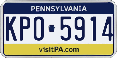 PA license plate KPO5914