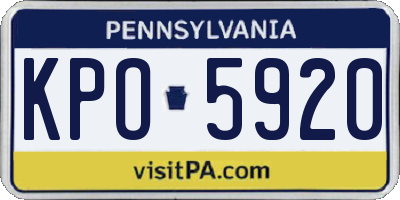 PA license plate KPO5920