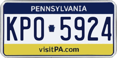 PA license plate KPO5924