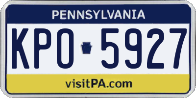 PA license plate KPO5927