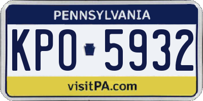 PA license plate KPO5932