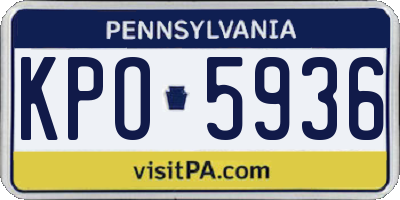 PA license plate KPO5936