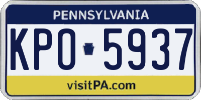 PA license plate KPO5937