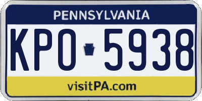 PA license plate KPO5938