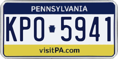 PA license plate KPO5941