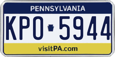 PA license plate KPO5944