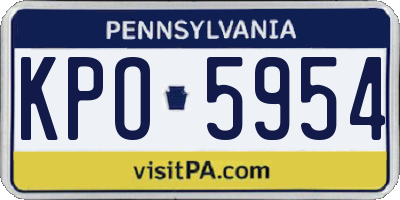 PA license plate KPO5954