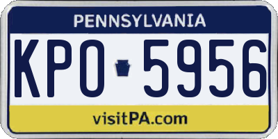 PA license plate KPO5956