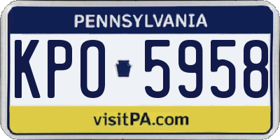 PA license plate KPO5958