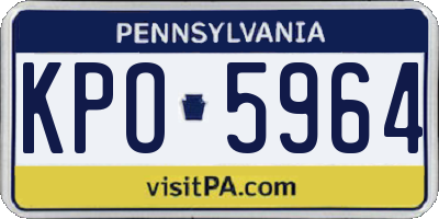 PA license plate KPO5964