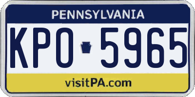 PA license plate KPO5965