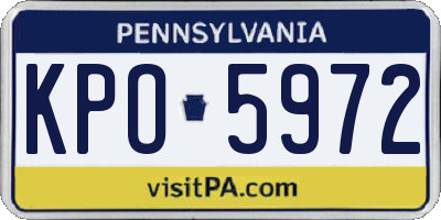 PA license plate KPO5972