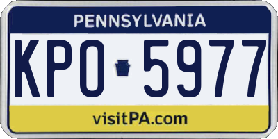 PA license plate KPO5977
