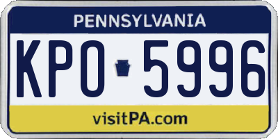 PA license plate KPO5996