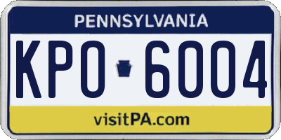 PA license plate KPO6004