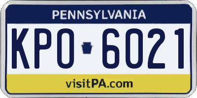 PA license plate KPO6021
