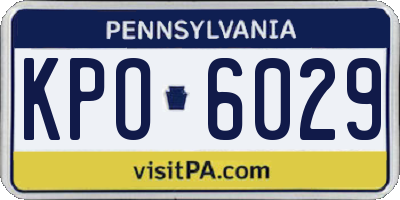 PA license plate KPO6029