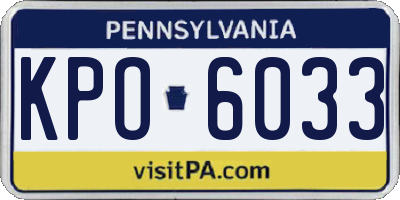 PA license plate KPO6033