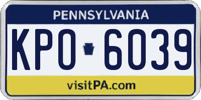 PA license plate KPO6039