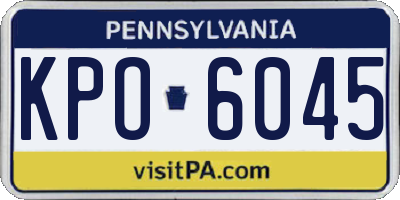 PA license plate KPO6045