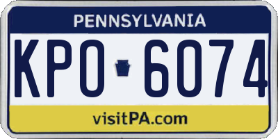 PA license plate KPO6074