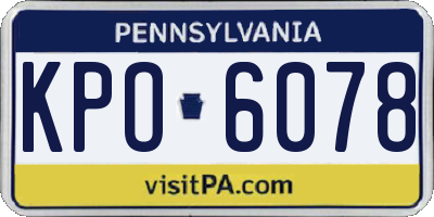 PA license plate KPO6078