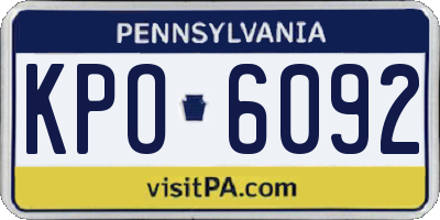 PA license plate KPO6092