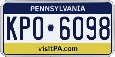 PA license plate KPO6098