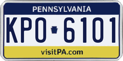 PA license plate KPO6101
