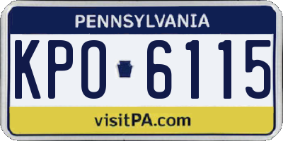PA license plate KPO6115