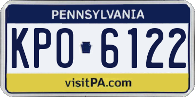 PA license plate KPO6122