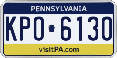 PA license plate KPO6130