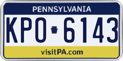 PA license plate KPO6143