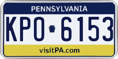 PA license plate KPO6153