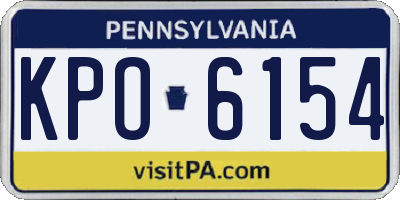 PA license plate KPO6154
