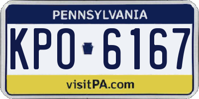PA license plate KPO6167