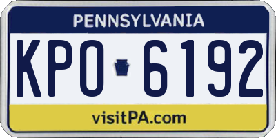 PA license plate KPO6192