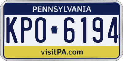 PA license plate KPO6194