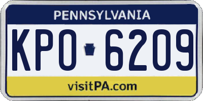 PA license plate KPO6209