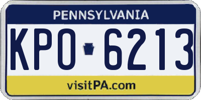 PA license plate KPO6213