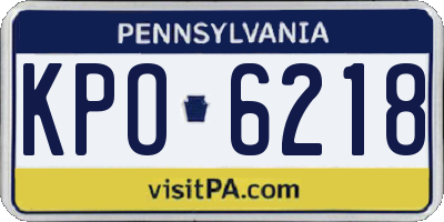 PA license plate KPO6218