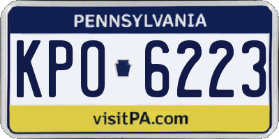 PA license plate KPO6223