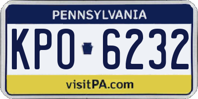 PA license plate KPO6232