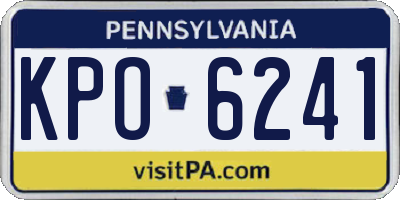 PA license plate KPO6241