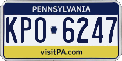 PA license plate KPO6247
