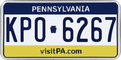 PA license plate KPO6267