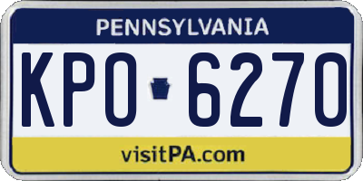 PA license plate KPO6270