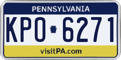 PA license plate KPO6271