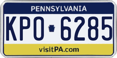 PA license plate KPO6285